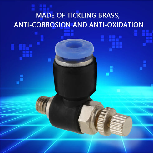 20Pcs M5 Pneumatic Air Flow Speed Control Valve Hose Fitting Quick Connector 360 Rotation