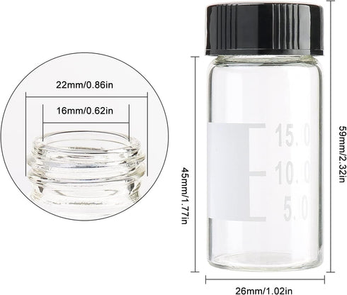 Kesell 28 Pack 20ml Empty Glass Vials, Clear Glass Bottles with Screw Cap, Includes 4pcs Funnels