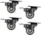 4Pcs 1.5 Inch Heavy Duty Swivel Caster Wheels, Rubber Base with Brake & Top Plate, Loading 50kg/110lbs, Black Rubber