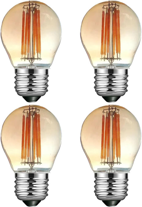 Qualilux G14 Small Dusk to Dawn Edison Light Bulbs Outdoor, Vintage Amber