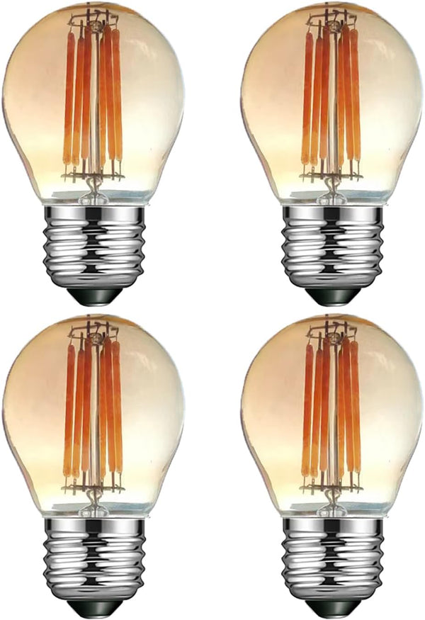 Qualilux G14 Small Dusk to Dawn Edison Light Bulbs Outdoor, Vintage Amber