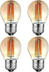 Qualilux G14 Small Dusk to Dawn Edison Light Bulbs Outdoor, Vintage Amber