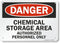 SmartSign - U9-1214-NA_7x10 "Danger - Chemical Storage Area, Authorized Personnel Only" Sign, Aluminum Black/Red on