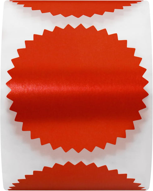 Hybsk 300pcs Bright Red Notary Seals, 2 Inch Embossing Stickers, Certificate Sealing Labels with Serrated Edge