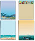 Beach & Ocean Notepads by Stonehouse Collection - 4 Assorted Notepads, USA Made