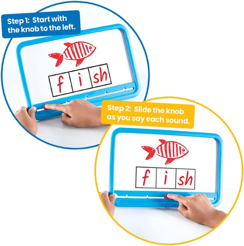 hand2mind Elkonin Boxes Magnetic Dry Erase Boards Set, Phonemic Awareness Materials for Kindergarten Phonics