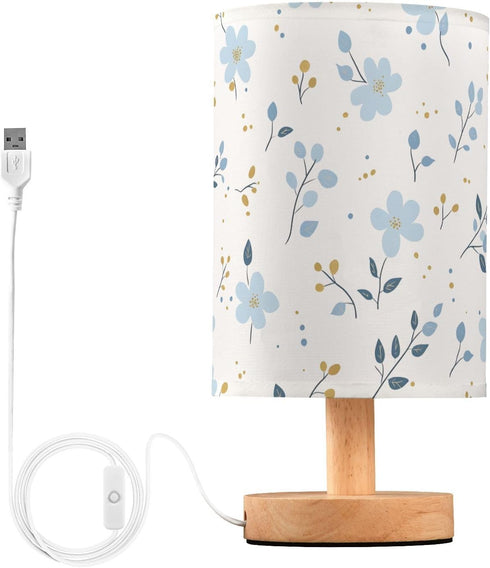 Generic Small Blue Flower Small Desk Lamp for Bedroom Nightstand Bedside Lamps with