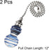 12 Inch Pack 2 uxcell Clear and Blue Glass Pendant Brushed Nickel Pull Chain for Lighting Fans
