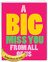 NobleWorks Jumbo Loving Miss You Greeting Card with Envelope, Big 8.5 x 11 Inch, Thinking of You Card from All of Us, A