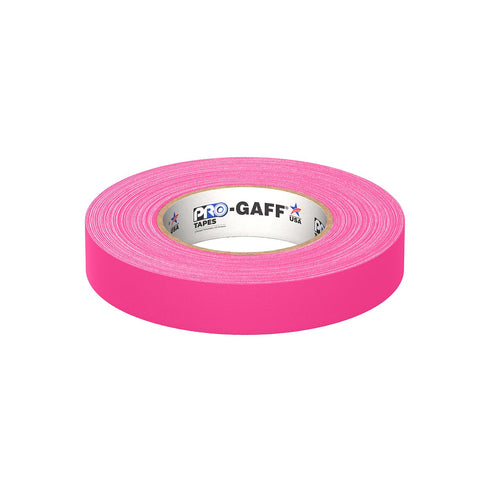ProTapes Pro Gaff Premium Matte Cloth Gaffer's Tape, 1" Width, 50 yds Length, Fluorescent Pink