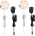 LABOREDUCER 12V Under Cabinet LED Puck Lighting Kit 2 Packs Slim Aluminum