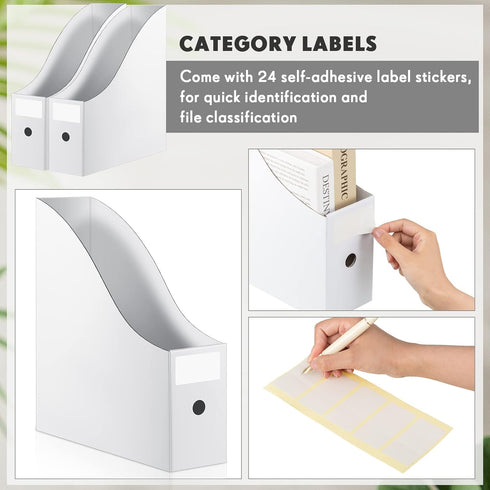 Thenshop 12 Pieces Cardboard Magazine File Holder: 12 x 12 Paper Storage Organizer for Students, Teacher Desk Office