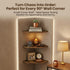 SUYU Set 3 11.8" of Floating Corner Shelves, Rustic Wood Corner Shelf Wall Mounted, L-Shaped Corner Wall Shelf