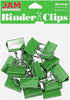 JAM PAPER Colorful Binder Clips - Medium 1 1/4 Inch (32 mm) Green Binderclips, 15 Pack for Office Supplies