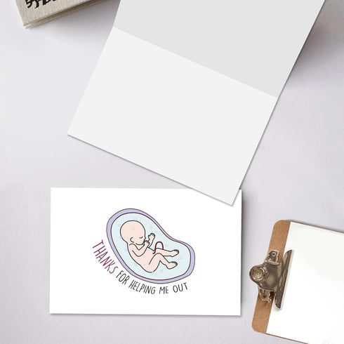 Cute Thank You Card for Midwife, Doula, OBGYN, Labor and Delivery Nurse Appreciation Card