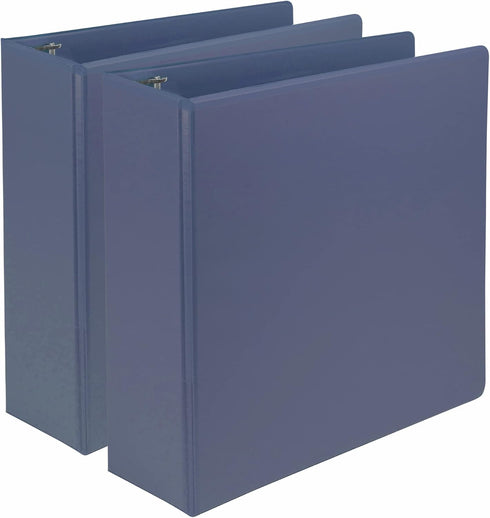 Samsill Earth's Choice, 3-Inch Durable D-Ring View Binder, 2 Pack, USDA Certified Biobased, Eco-Friendly, Indigo Blue