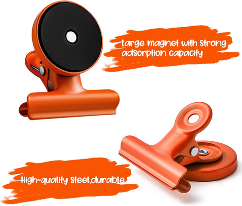 Magnetic Clips, 16pcs Metal Clips, Refrigerator Magnets for Photos, Whiteboard, School, Office Use