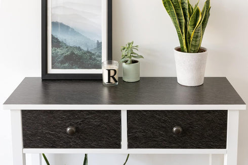d-c-fix Peel and Stick Contact Paper Slate Black Stone Look Self-Adhesive Film Waterproof & Removable Wallpaper Decorative Vinyl for Kitchen, Countertops, Cabinets 17.7" x 78.7" by d-c-fix
