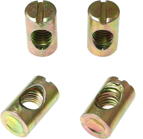 RLECS 12pcs M8 Pozidriv Hammer M8 20mm Slotted Barrel Nuts Cross Dowels Slotted Nuts Horizontal Hole Nut Embedded Nut