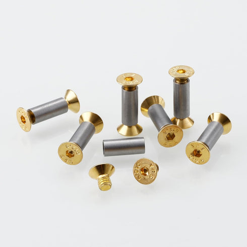 10 Packs Knife Handle Screws - Gold Hex Flat Head Screws, Fasteners for Fixing Blade Knife