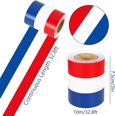 Whaline 32.8ft Patriotic Bulletin Board Borders Red Blue White Die-Cut Bulletin Board Stripes Colorful Rolled Bulletin Board Trim for 4th of July School Classroom Office Chalkboard Decoration by Whaline