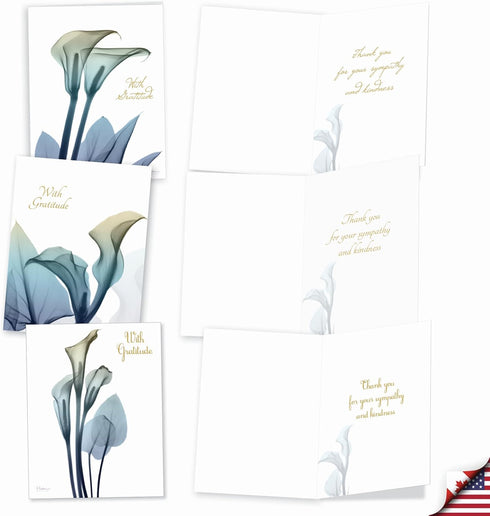 The Best Card Company - 20 Bulk Sympathy Thank You Cards (4 x 5.12 Inch) - Boxed Bereavement Notecards, Assorted Set