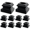 Iron Balusters Flat Shoes, Aluminum Alloy Staircase Shoes for 5/8 Inch Square Interior Balusters, Satin Black - Set of