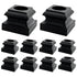 Iron Balusters Flat Shoes, Aluminum Alloy Staircase Shoes for 5/8 Inch Square Interior Balusters, Satin Black - Set of