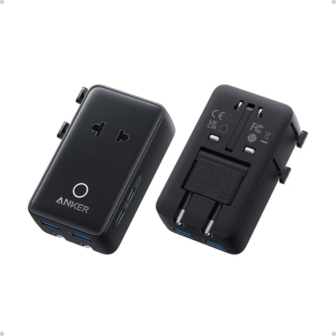 Anker Nano Travel Adapter, 5-Port Power Adapter with 1 2-Pin AC, 2 USB