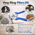 Seusoon 600 Hog Ring Pliers Kit with Galvanized Hog Rings Heavy Duty Cage Clamp Tool for Chicken Coops, Fencing