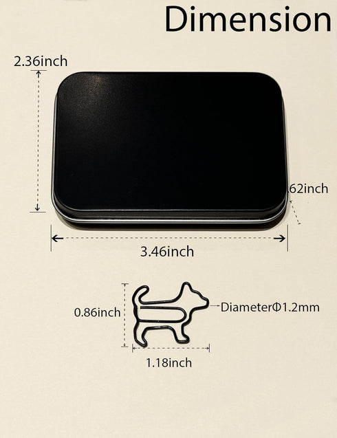 Cute Dog Shaped Paper Clips, 60 PCS, Assorted Colors, Fun Office Gifts