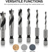 NEIKO 11401A 6 Piece Brad Point Drill Bit Set, Stubby for Wood, 1/4" Quick Change Hex Shank