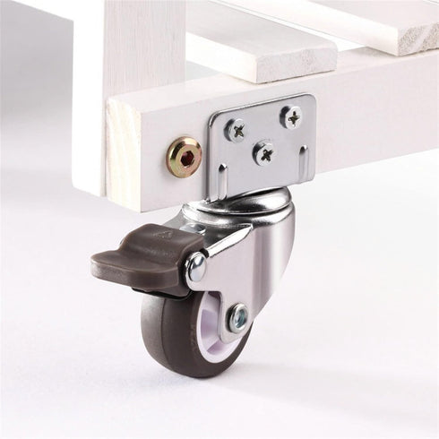 ESXSWYDR 4PCS 1/1.25/1.5/2 inch 4PCS(A,1 inch) Furniture Casters Crib Rubber Wheel L Type Swivel Mute Brake Caster