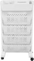 Small Bookshelf Mobile Bookcase, Home Tiered Storage Shelf Carts with Wheels, Rolling Storage Cart (5 Layer)