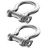 2 Pcs 3/8 Inch 304 Stainless Steel D Ring Shackles, 10 mm Screw Pin Anchor Shackle for Traction Steel Wire
