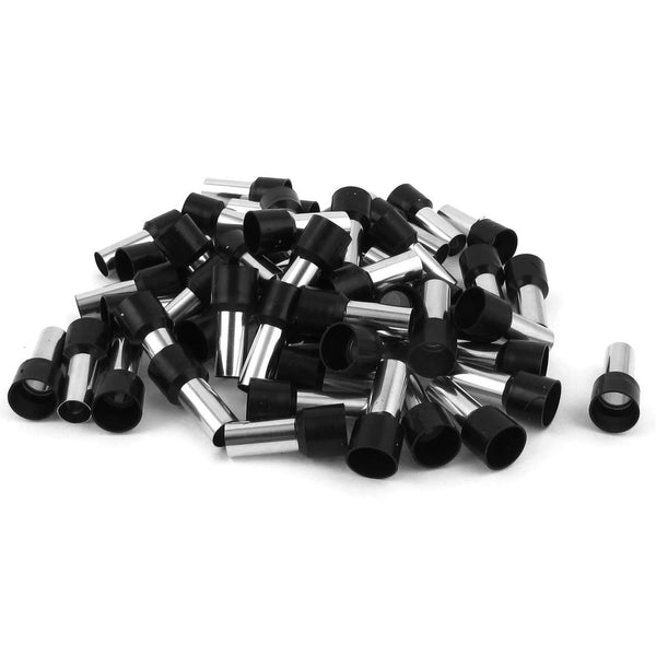 uxcell 50 Pcs Insulated Wire Crimp Terminal Ferrule Tube, Black E25-16 4AWG