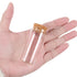 6PCS 30ml Glass Test Tubes with Cork Stoppers, Clear Flat Vials for Bath Salt, Candy Storage, Experiments