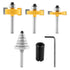 Frandilo 1/4 Inch Shank Rabbet Router Bit Set, 3 PCS Rabbeting Router Bit
