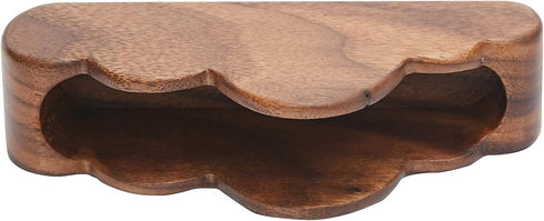 Pandapark Business Card Holder for Desk, Cloud Formation Wood Display Holder, 1PCS (Walnut Cloud)