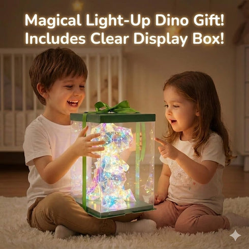 Aladdinas LED Dinosaur T-Rex Night Light, Holographic Iridescent Design, Nursery Decor Display Box with Ribbon (T-REX
