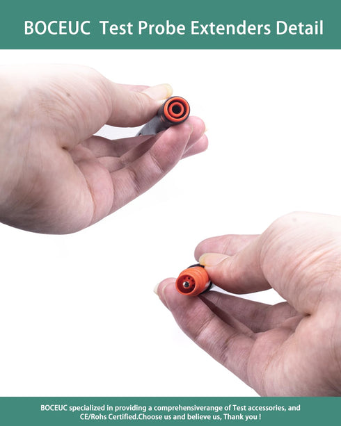 Multimeter Leads, Test Probe Extenders Kit, 2 PCS Extenders for Modular Test Probes & Leads