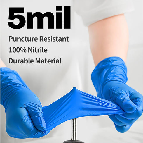 Medical Nitrile Exam Gloves, 5 mil Chemo-Rated Powder-Free Food Safe Cleaning Disposable Glove Blue 100/1000Pcs