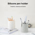 Pen Holder for Desk,Makeup Brush Organizer Cup,Nordic Style Silicone Pencil Holder,Desk decor,Multifunctional Office Supplies for Home,Kids and School,Pen Cup for Desktop Stationery (Light grey) by RiXid