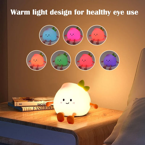 Dimmable Cute Peach Night Light, Peach Lamp with Legs Night Lights, Light for Baby Nursery, Rechargeable LED Portable
