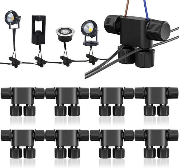 NETEHA 8 Pack Low Voltage Wire Connectors, 12-20 Gauge Landscape Light Cable Connector