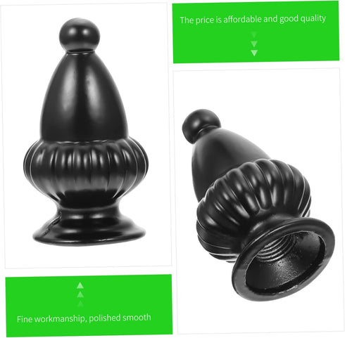 Veemoon 2pcs Unique Lampshade Knob Decorative Finial Accessory for Table and Floor Lamps Elegant Black Aluminum Design