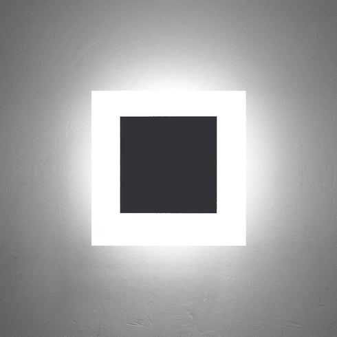 Kawell 10W Square Acrylic LED Wall Sconce Non-Dimmable Hardwired Black Wall Light