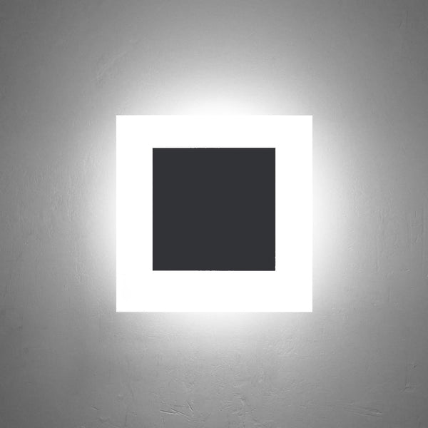 Kawell 10W Square Acrylic LED Wall Sconce Non-Dimmable Hardwired Black Wall Light