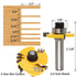 Yakamoz 1/2 Inch Shank Adjustable 3 Wing Slot Cutter Router Bit Set with 6 Pieces Slotting Cutters, 1/2 Inch Cutting