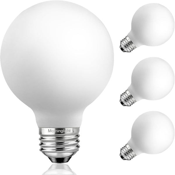 MorningLight 4 Pack G25/G80 Dimmable Globe LED Light Bulbs 60W, E26 LED